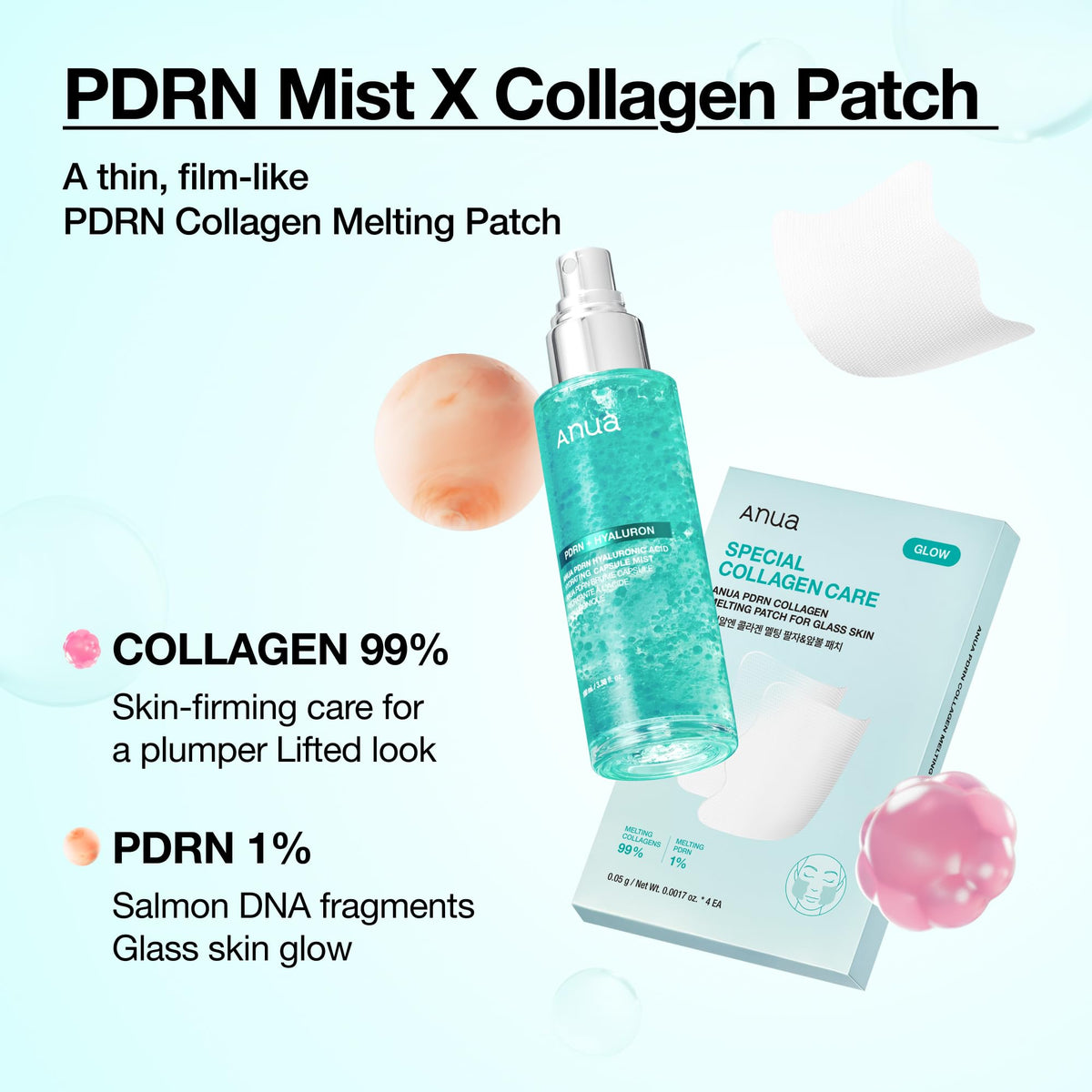 Close-up of ANUA Salmon DNA PDRN Collagen Melting Patch texture