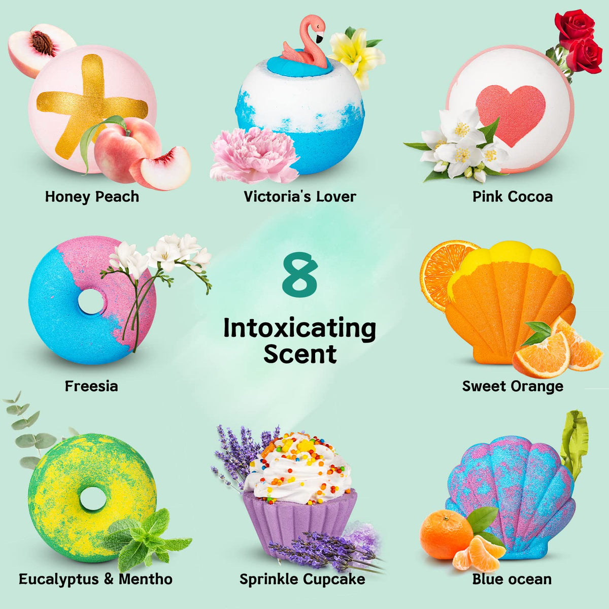 Close-up of Aofmee Honey Peach bath bomb