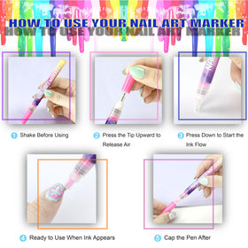 Close-up of AOKELEON nail art pen fine tip