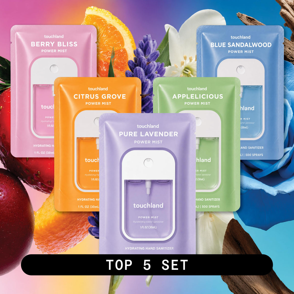 Close-up of Applelicious hand sanitizer spray from Touchland