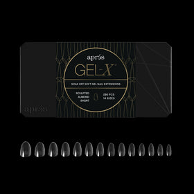 Close-up of APRÉS Gel-X Almond Nail Tips showing different sizes