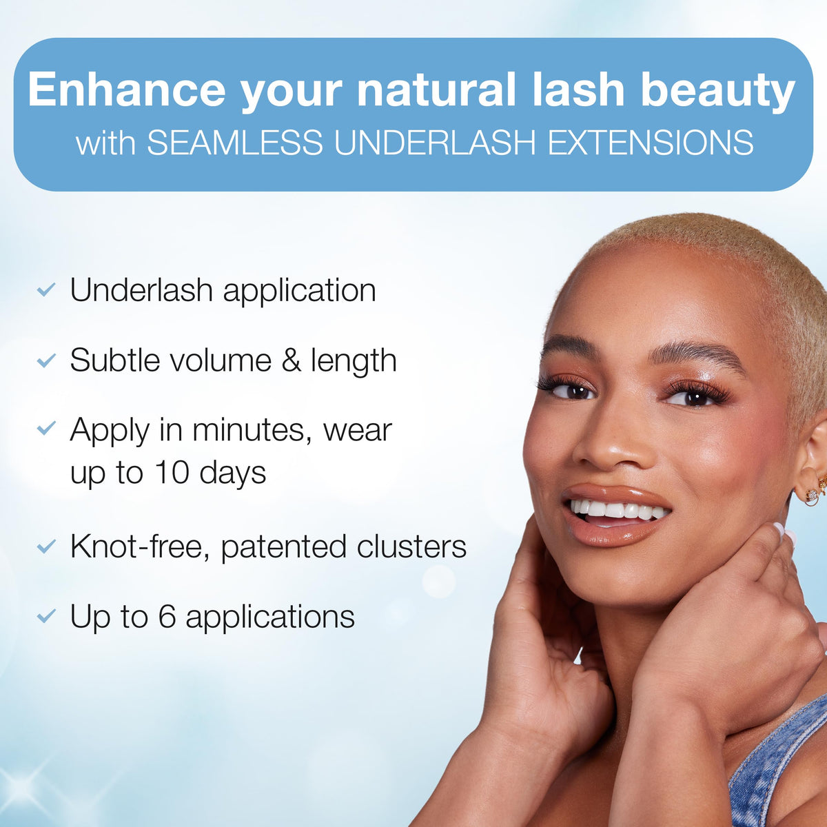 Close-up of Ardell lash clusters in various lengths