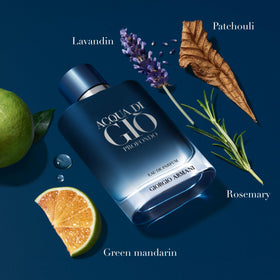 Close-up of Armani Acqua di Giò mini bottles showing labels