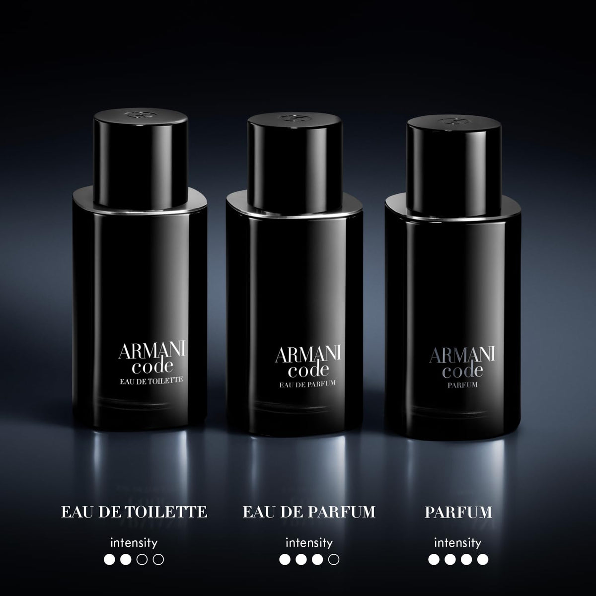 Close-up of Armani Code Eau de Toilette bottle and packaging