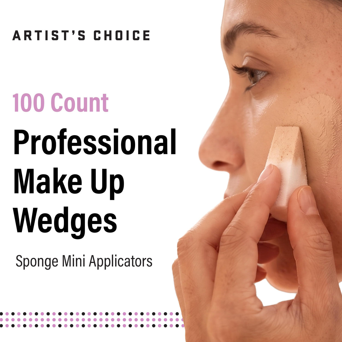 Close-up of Artist's Choice Makeup Wedges triangle sponge
