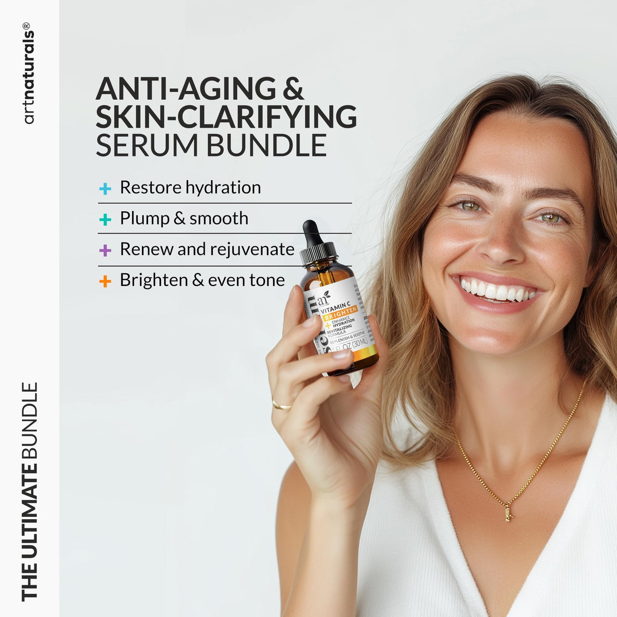 Close-up of Artnaturals Vitamin C Skincare Serum bottles