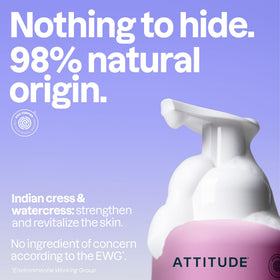 Close-up of ATTITUDE Foaming Hand Soap Coconut & Wild Berries lather