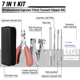 Close-up of Aucurwen toenail clippers with curved blade