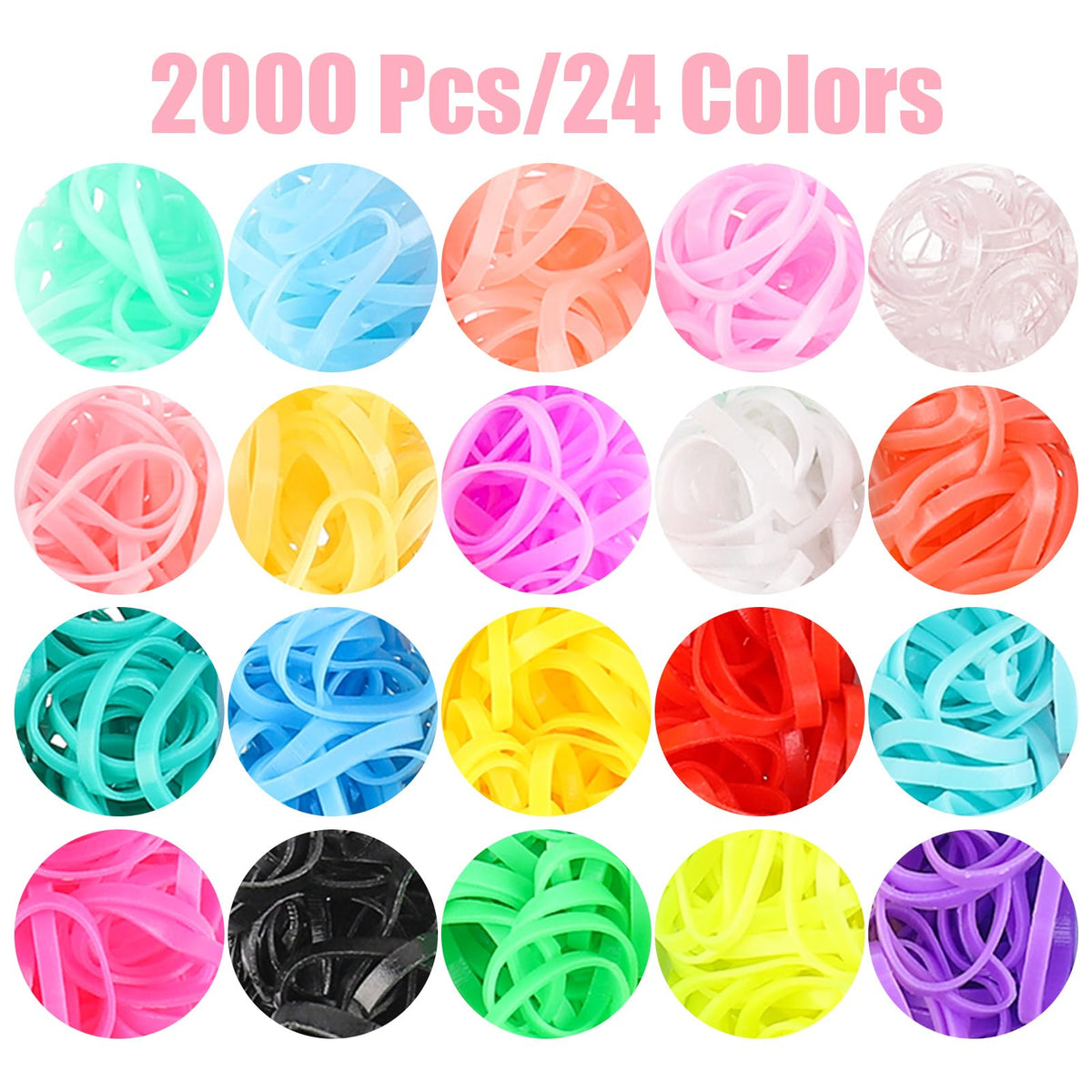close-up of auroray elastic hair bands showing various colours