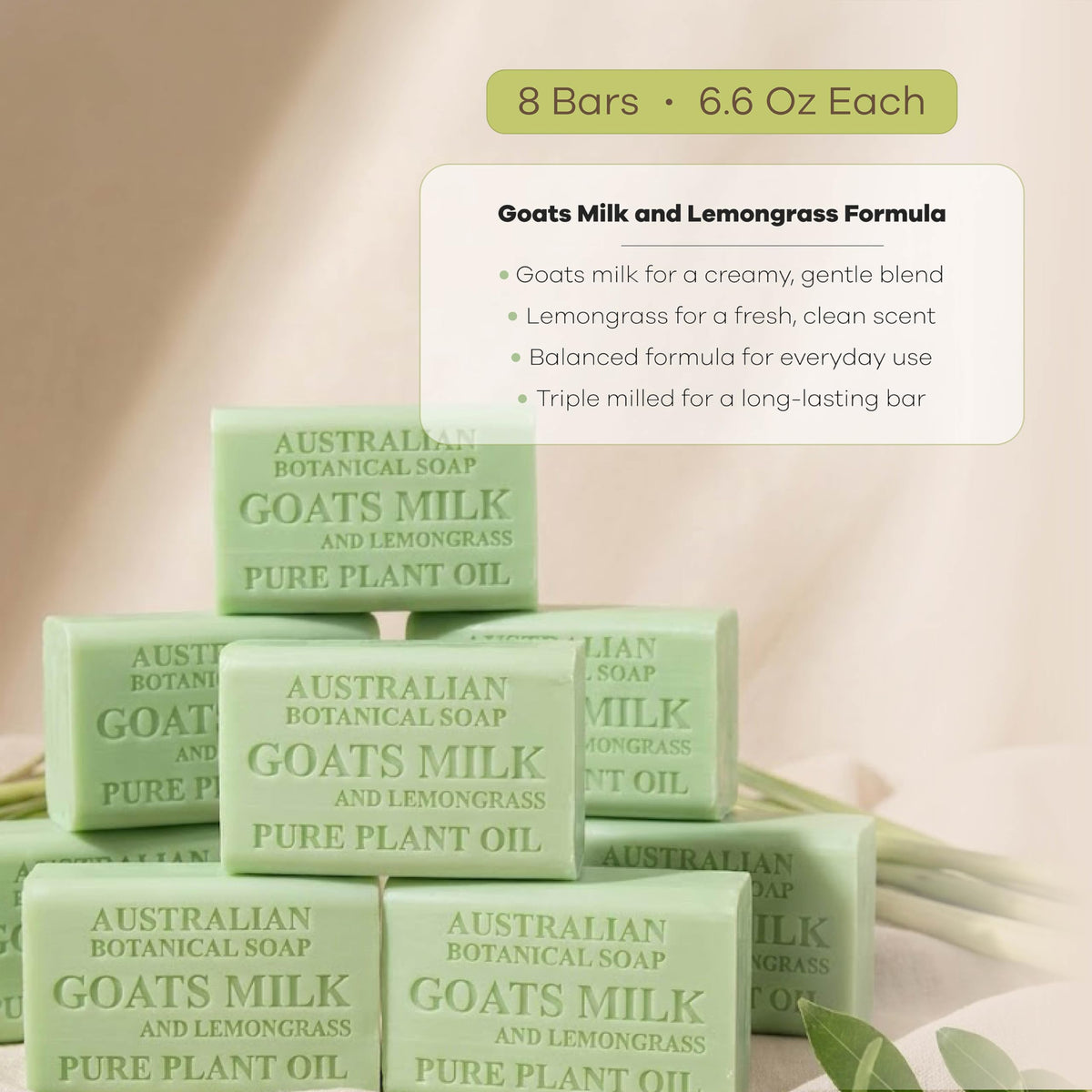 Close-up of Australian Botanical Soap Goat Milk Soap texture