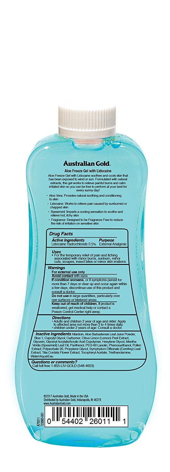 Close-up of Australian Gold Aloe Vera Freeze Gel texture