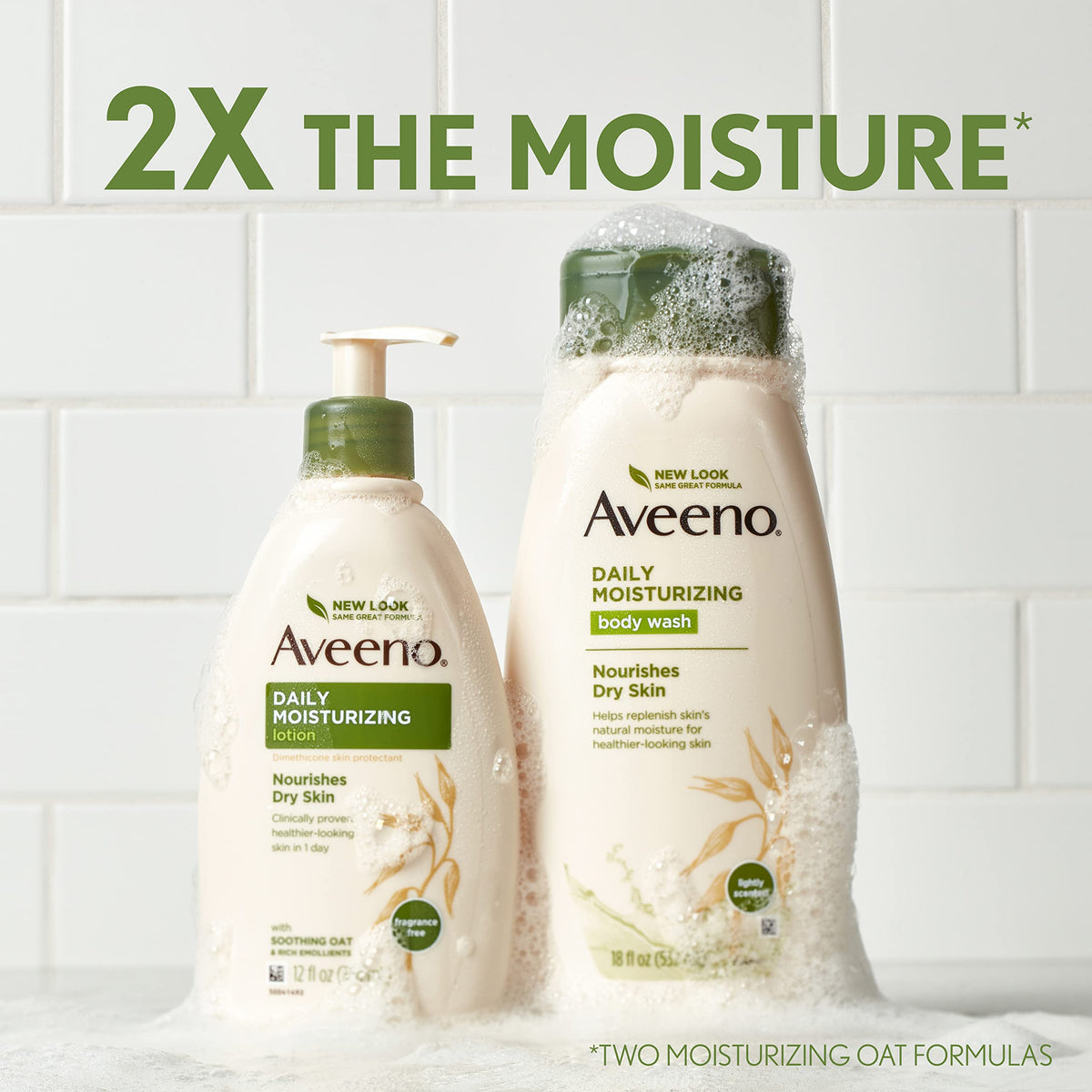 Close-up of Aveeno Daily Moisturizing Body Lotion pump