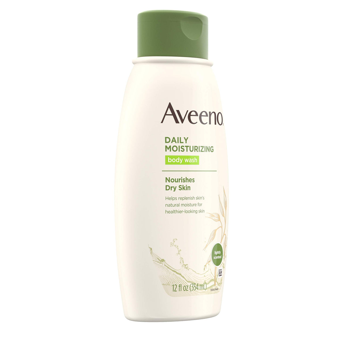 Close-up of Aveeno Daily Moisturizing Body Wash bottle