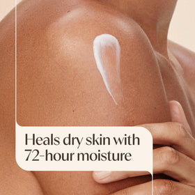 Close-up of Aveeno Skin Relief Lotion texture on skin