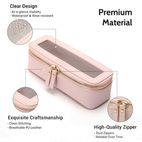 Close-up of Aveniee Clear Makeup Brush Bag zipper detail