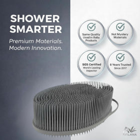 Close-up of Avilana scrubber texture and silicone material