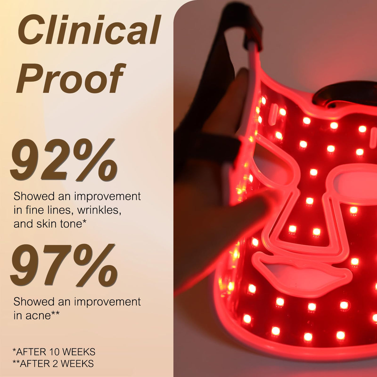 Close-up of Avorla LED Light Mask control panel