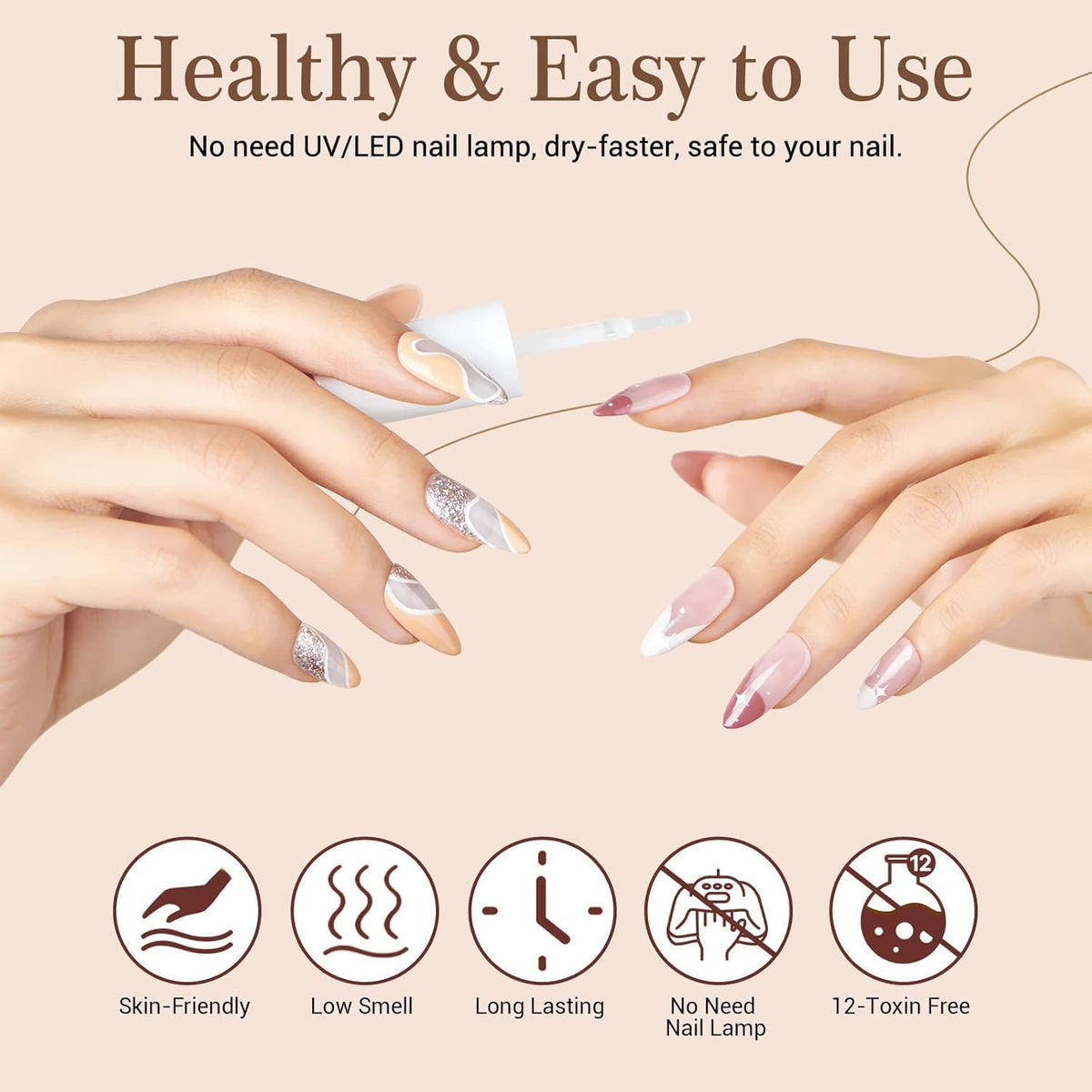 Close-up of AZUREBEAUTY Dip Powder Liquid Set bottles