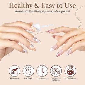 Close-up of AZUREBEAUTY Dip Powder Liquid Set bottles