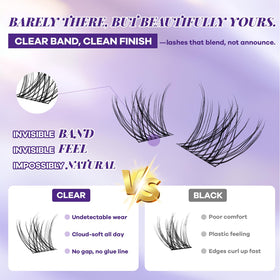Close-up of B&Qaugen lash clusters showing wispy design