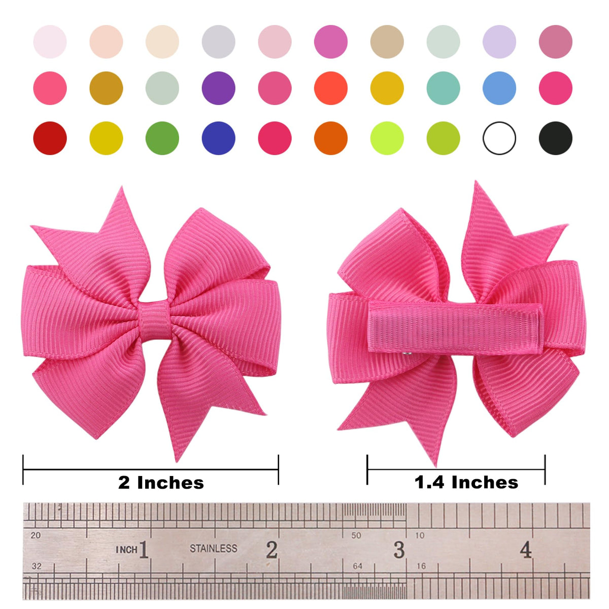 Close-up of Babymatch Baby Hair Bows Clips showing vibrant ribbons