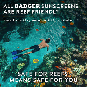 Close-up of Badger SPF 50 Daily Mineral Sunscreen application on skin