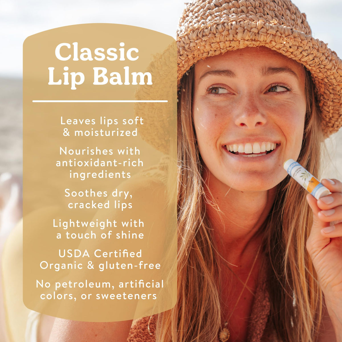 Close-up of Badger Vanilla Organic Lip Balm stick
