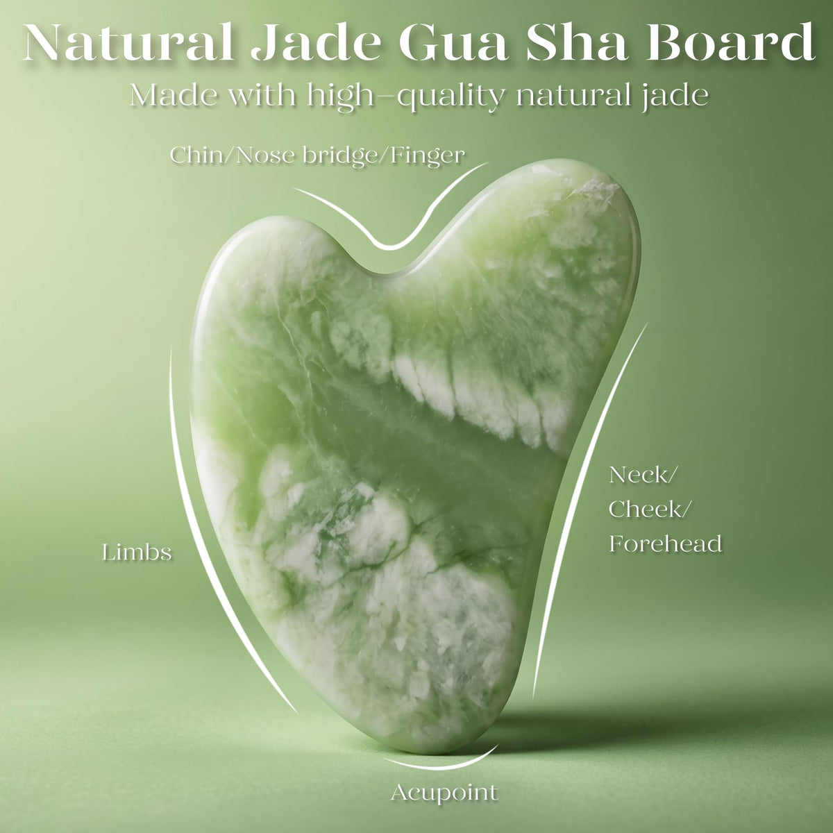 Close-up of BAIMEI Jade Roller handle