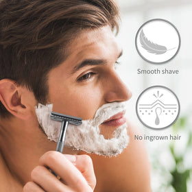 Close-up of Bambaw safety razor blade packaging