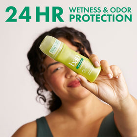 Close-up of Ban Invisible Roll-On Antiperspirant Deodorant, Unscented roll-on applicator