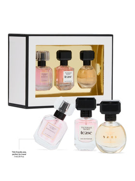 Close-up of BARE fragrance bottle in the set