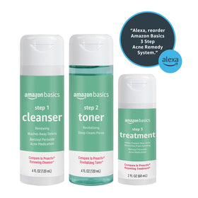 Close-up of Basics 3-Step Acne Remedy System label