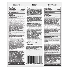 Close-up of Basics 3-Step Acne Remedy System Toner label