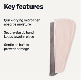 Close-up of Basics Quick Dry Microfiber Hair Towel Wrap elastic band