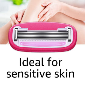 Close-up of Basics Women's 5-Blade Razor blades