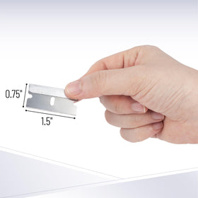 Close-up of Bates Choice razor blade showing sharp edge