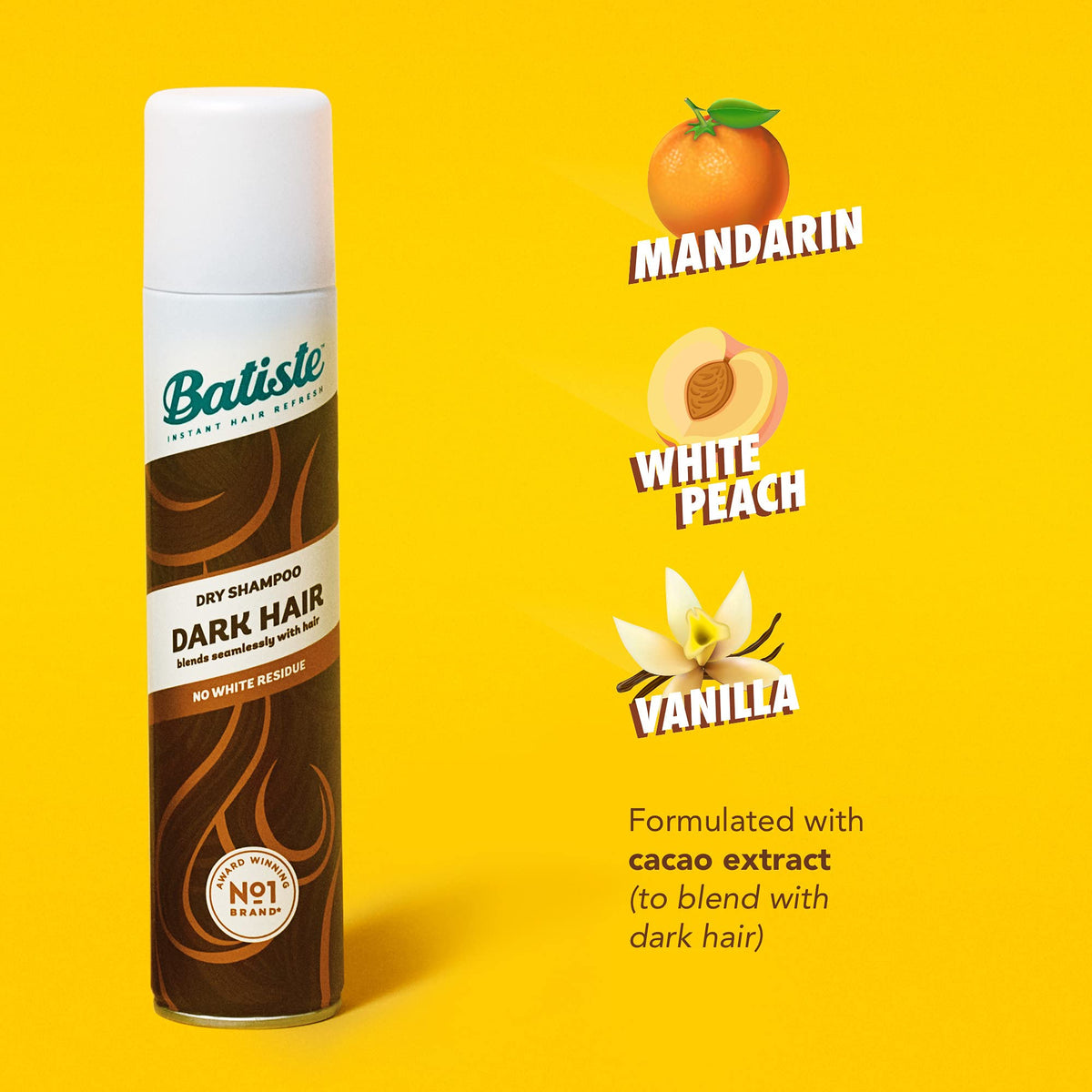 Close-up of Batiste Dark Dry Shampoo spray nozzle