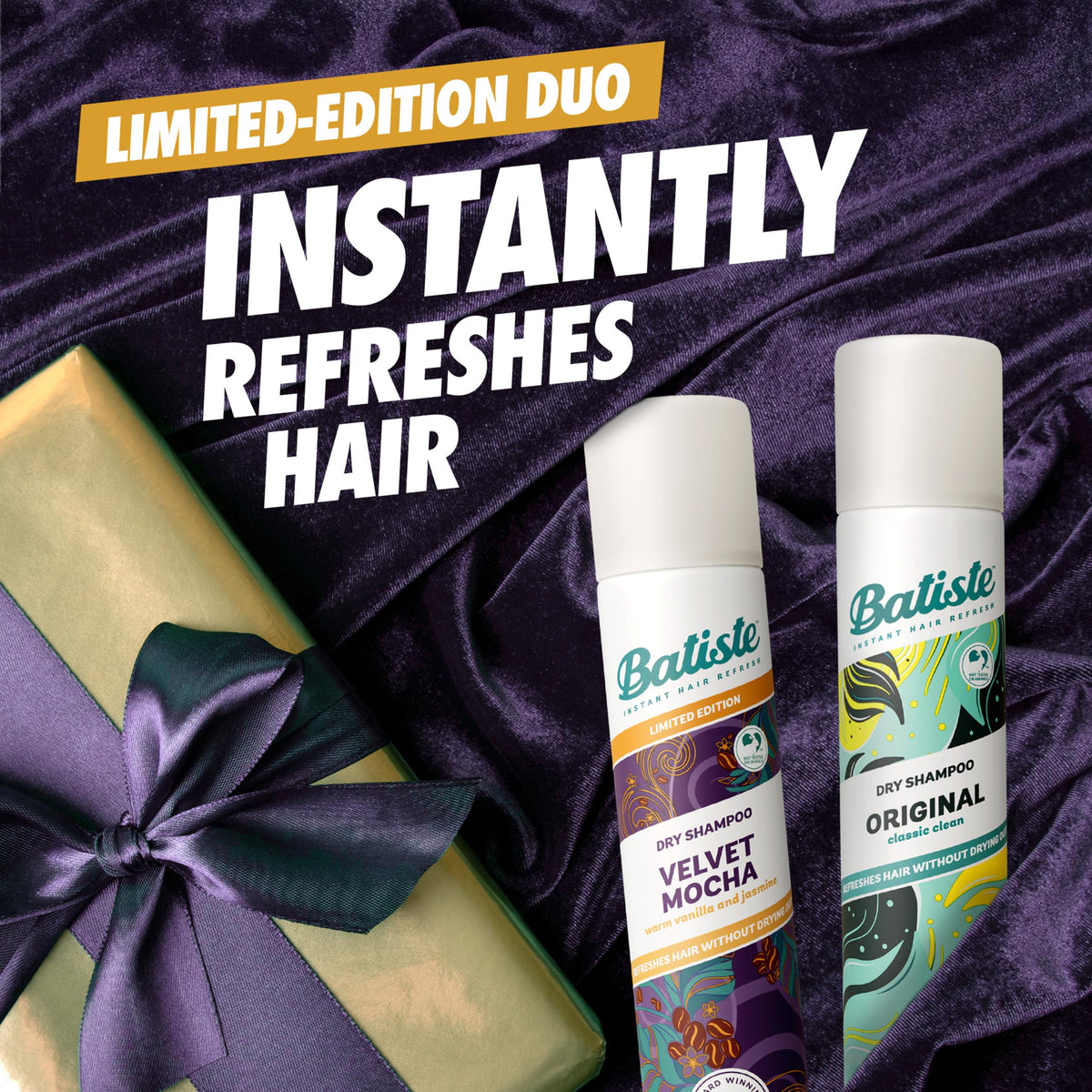 Close-up of Batiste Dry Shampoo can with Original scent