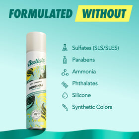 Close-up of Batiste Dry Shampoo nozzle and spray