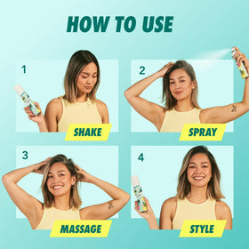 Close-up of Batiste Original Dry Shampoo spray in action