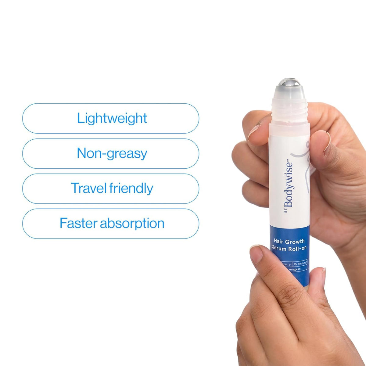 Close-up of Be Bodywise Rosemary Hair Growth Serum Roll On roller