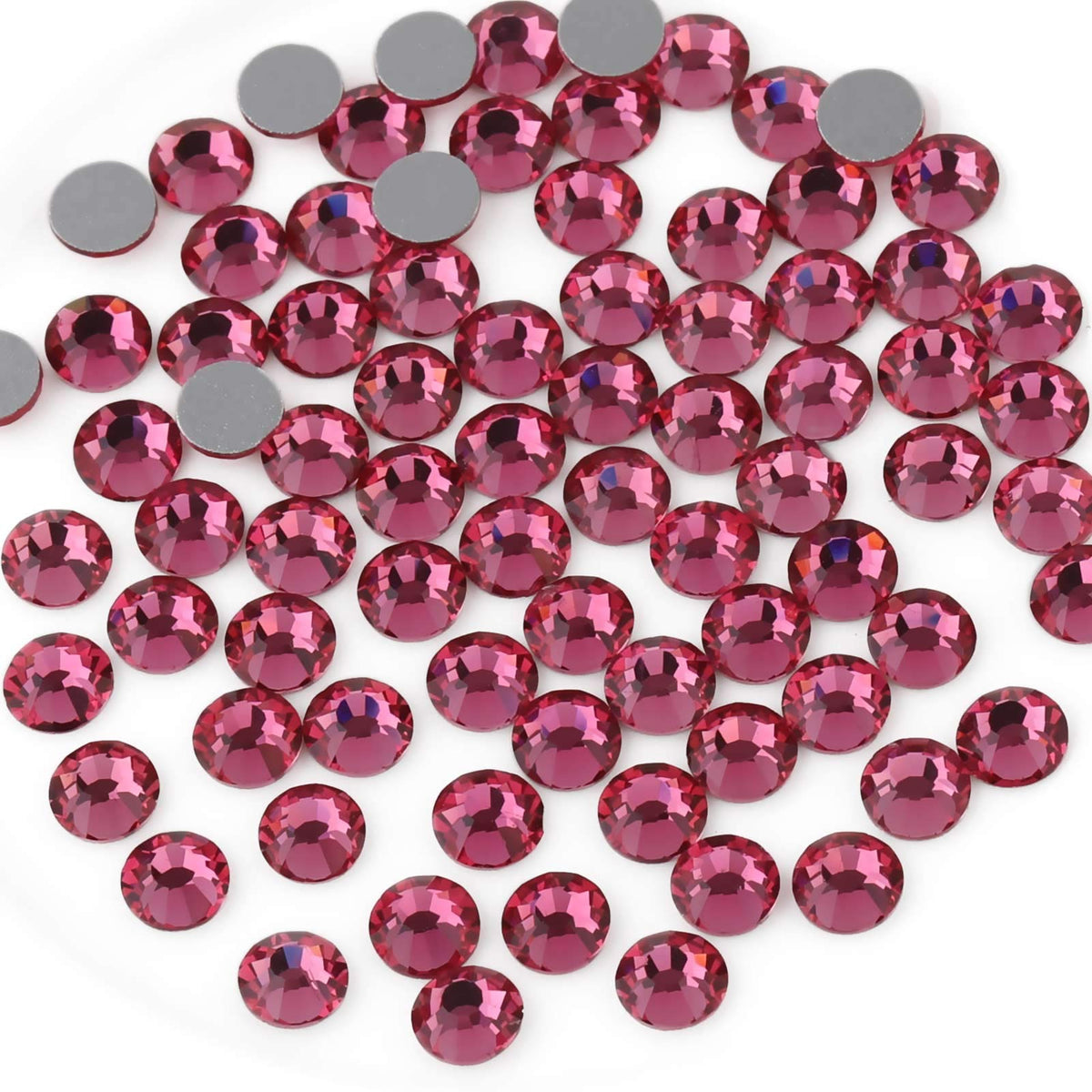 Close-up of BEADSLAND SS20 rose rhinestones showing size and clarity