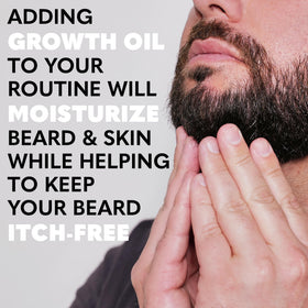 Close-up of Beard Growth Oil application