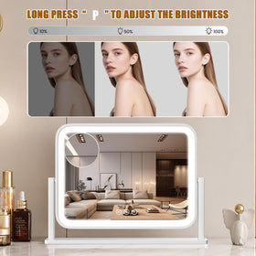Close-up of Bearolve vanity mirror's LED lighting