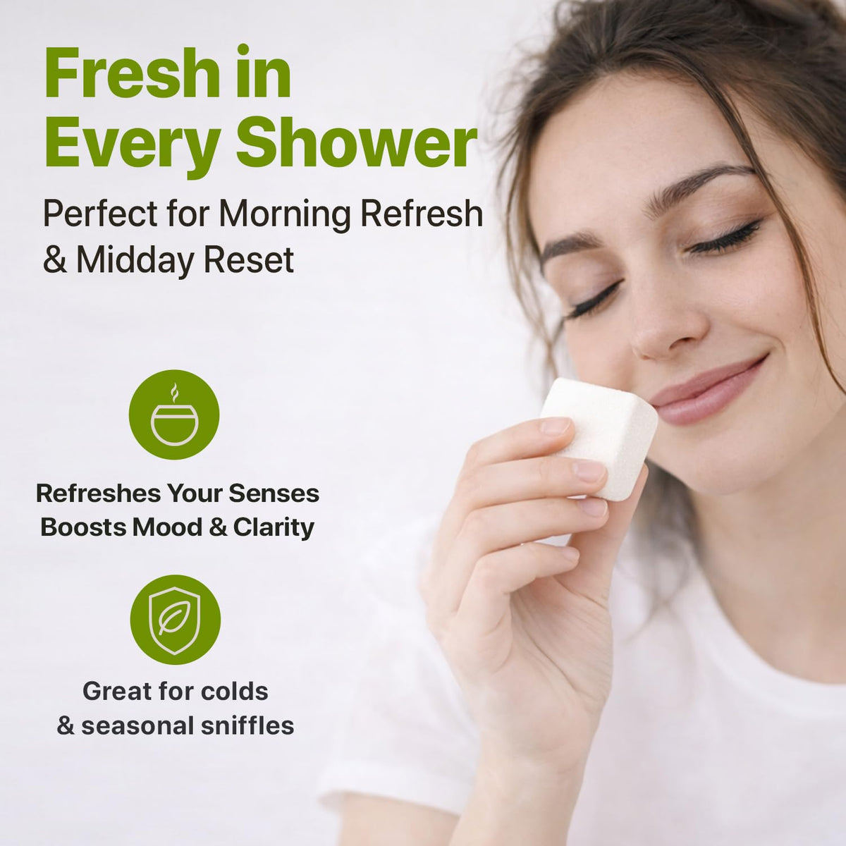 Close-up of Beauty by Earth Shower Steamer with citrus and eucalyptus