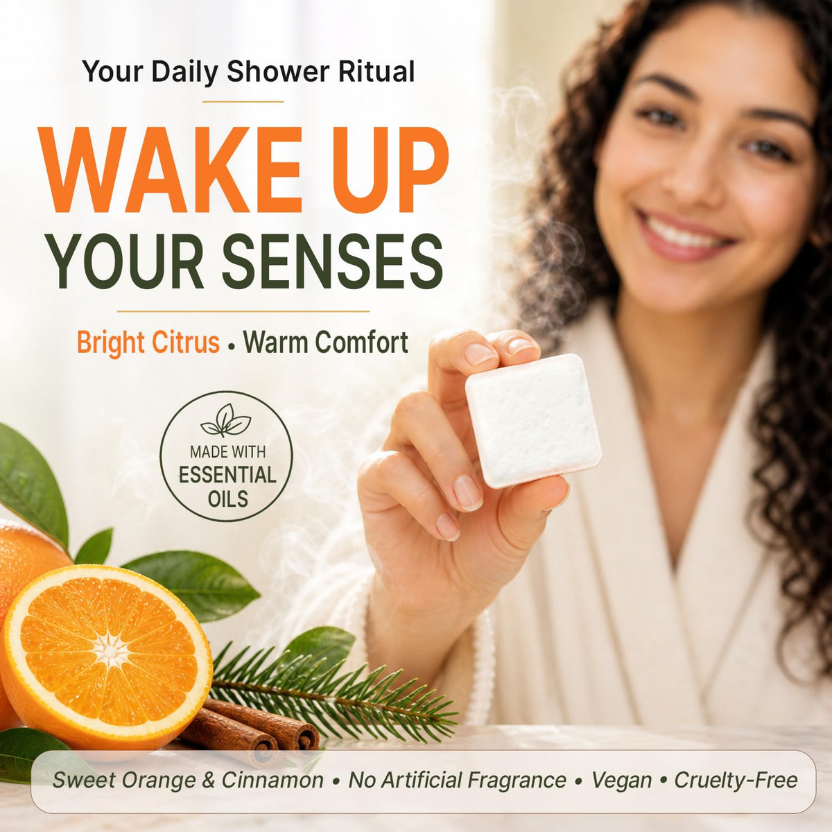 Close-up of Beauty by Earth Shower Steamers packaging
