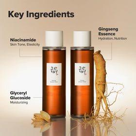 Close-up of Beauty of Joseon Ginseng Essence Water Toner bottle