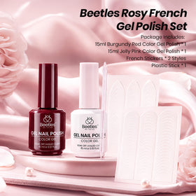 Close-up of beetles blush pink gel polish bottle