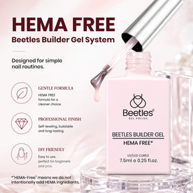 Close-up of beetles Builder Gel in clear and nude shades
