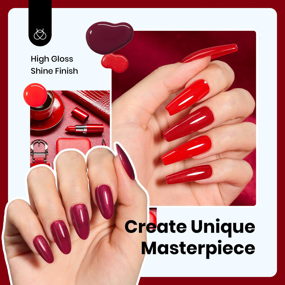 Close-up of beetles burgundy shimmer gel polish bottle